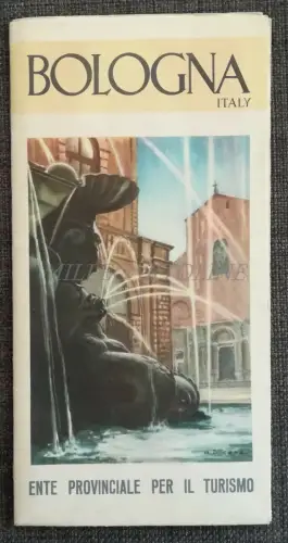 BOLOGNA - ENIT Tourist Faltblatt mit Foto und illustrierter Karte