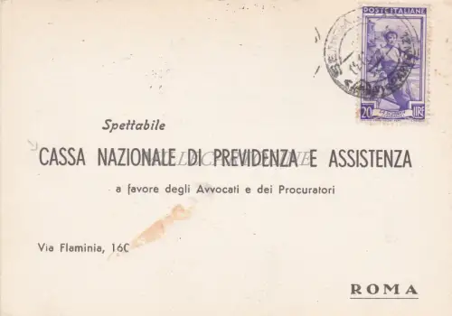 SENIGALLIA - Cassa Nazionale Assistance e Previdenza Avvocati 1952
