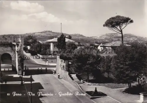 FANO - Via Flaminia, Giardini Roma 1952