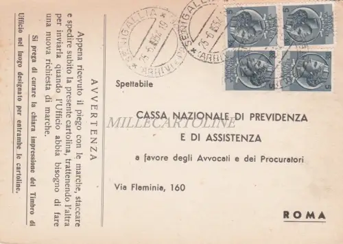 SENIGALLIA - Cassa Nazionale Assistance e Previdenza Avvocati 1954