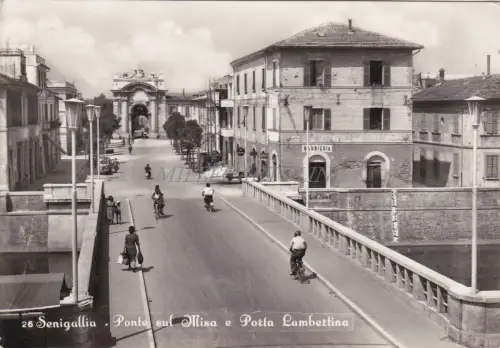 SENIGALLIA - Ponte sul Misa e Porta Lambertina, Barbieria 1954