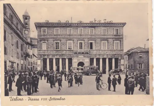 URBINO - Piazza VIII Settembre, Briefmarke Centenario Stradivari 1937
