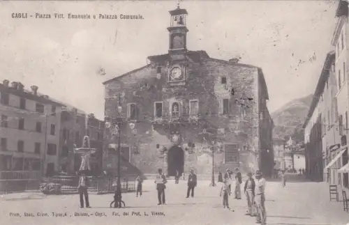 CAGLI - Piazza Vittorio Emanuele e Palazzo Comunale 1910