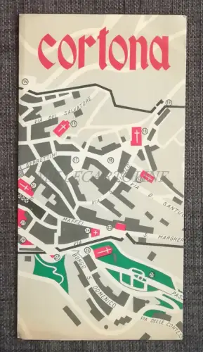 CORTONA - Touristen-Faltschaltung mit Foto und Karte