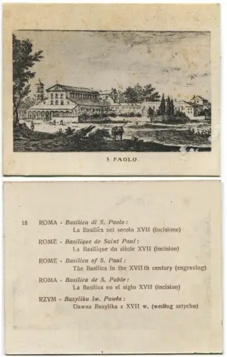 gedruckte Figur auf Karton, Rom, Basilika S. Paolo m