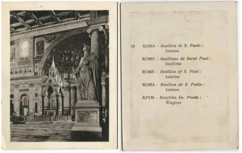 gedruckte Figur auf Karton, Rom, Basilika S. Paolo, innen m