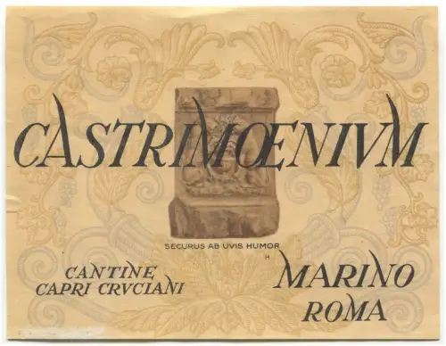 Weinetikett Castrimoenium, Cantine Capri Cruciani, Marino (Rom) m