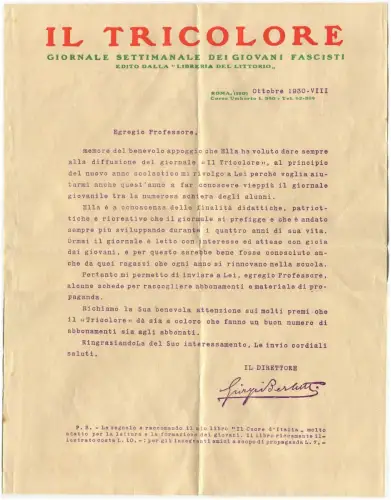 DIE TRIKOLORE Zeitung junge Faschisten, Lot 3 Kopfblätter, Rom, 1930 m