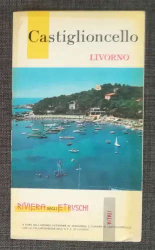 CASTIGLIONCELLO - Livorno, Touristenbroschüre mit Foto und illustrierter Karte
