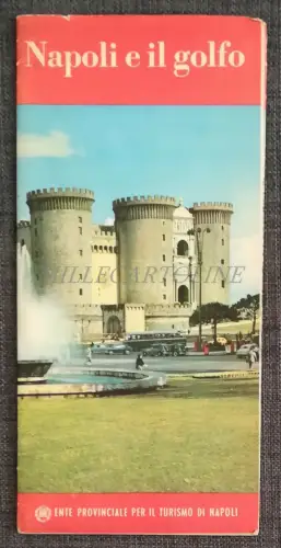NEAPEL UND DER GOLF - ENIT Tourist Faltblatt mit illustrierter Karte und Foto