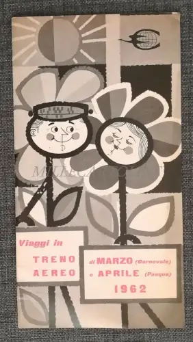 REISEN MIT ZUG & FLUGZEUG - Illustrierte Touristenbroschüre Routen 1962