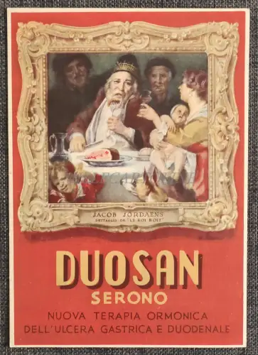 DUOSAN SERONO - Illustrierter Werbekarton, Geschwür, J. Jordaens