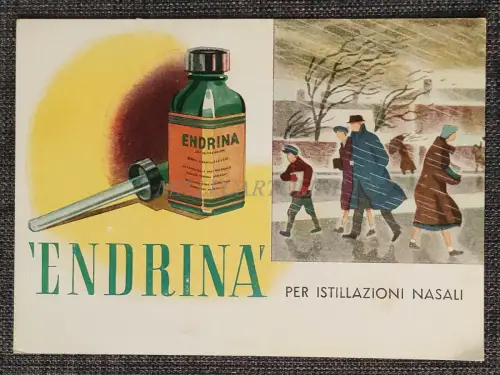 ENDRINA NASENSTILLATIONEN - Werbekarton von Saz & Filippini