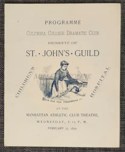COLUMBIA COLLEGE DRAMATIC CLUB - Benefit of St. John Guild, Programm 17.02.1892
