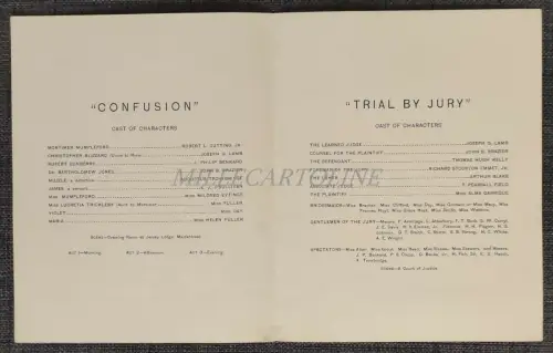 COLUMBIA COLLEGE DRAMATIC CLUB - Benefit of St. John Guild, Programm 17.02.1892