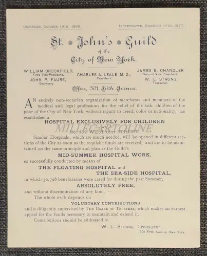 COLUMBIA COLLEGE DRAMATIC CLUB - Benefit of St. John Guild, Programm 17.02.1892