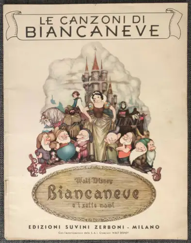 LE CANZONI DI SCHNEEWITTCHEN WALT DISNEY - Snow White Songs Illustrated Volume 1938