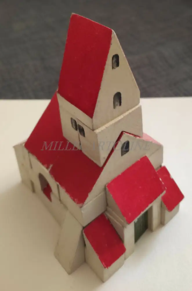 MÜNCHNER-KINDL-BAUKASTEN N°1 - Holzbauspiel 12 Gebäude 1920 um 4