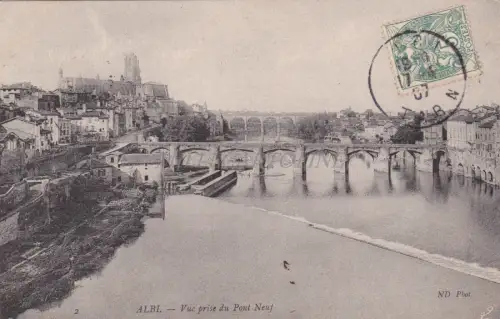 FRANKREICH - Albi, Ansicht der Pont Neuf 1907