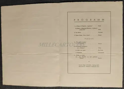 SCALA BERLIN BENJAMINO GIGLI - Faltprogramm Konzert 1935 Autogramm