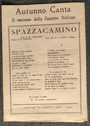 HERBST SINGT - Der Erfolg des italienischen Liedes, Broschüre mit Versen