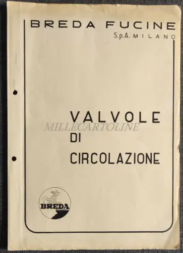 BREDA FUCINE MILANO - Umlaufventile, Bildbroschüre mit 10 Tafeln