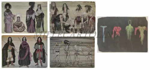 VITTORIO ROSSI - 5 Kostüme Skizzen, Opernhaus - Ben Hur