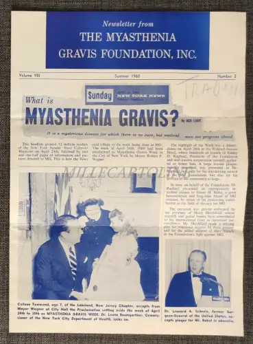 THE MYASTHENIA GRAVIS FOUNDATION INC - Newsletter, Sommer 1960