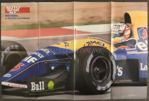 AUTOSPRINT - Nigel Mansell, Williams Fw14 B-Renault Poster