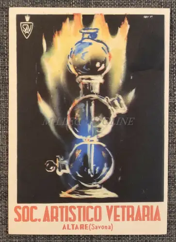 SOC. KÜNSTLERISCHES GLAS ALTAR SAVONA - Chemie Werbekarton