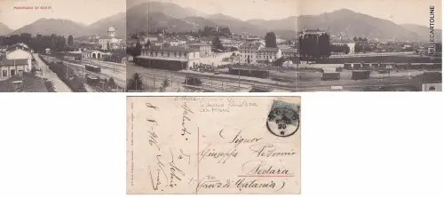 # SCHIO: DREIFACHKARTE - PANORAMA MIT INNENBAHNHOF 1916