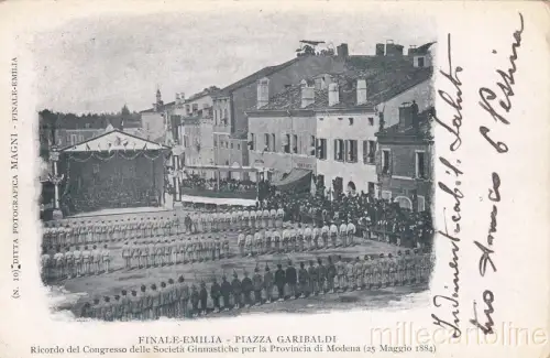 * FINALE EMILIA - Piazza Garibaldi, Congress Società Ginnastiche Modena 1884