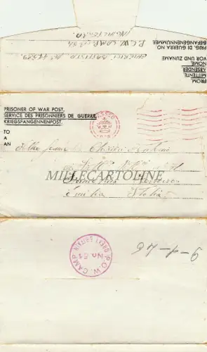 PRISONER OF WAR POST WWII 1945 POW Camp Great Britain a Francolino Ferrara