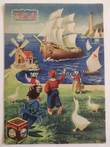 SAIWA - Pop Up Werbepostkarte, Niederlande Illustrierte Szene