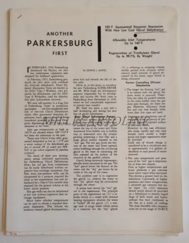 PARKERSBURG WEST VIRGINIA - Glykol-Trockner