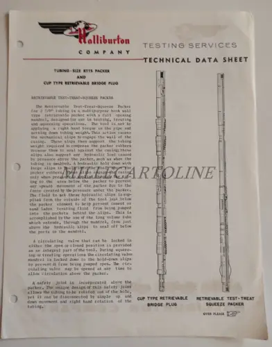 HALLIBURTON DUNCAN OKLAHOMA - Schlauchgröße Rtts Packer & Cut Type Bridge Plug