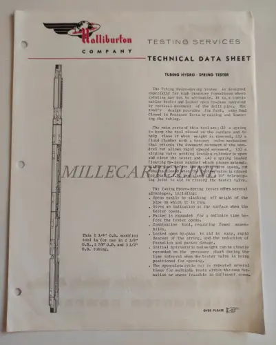 HALLIBURTON DUNCAN OKLAHOMA - Turbing Hydro Spring Tester