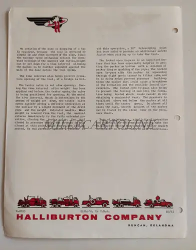 HALLIBURTON DUNCAN OKLAHOMA - Turbing Hydro Spring Tester