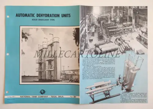 NATIONAL TANK COMPANY TULSA OKLAHOMA - Automatic Dehydration Units 1958