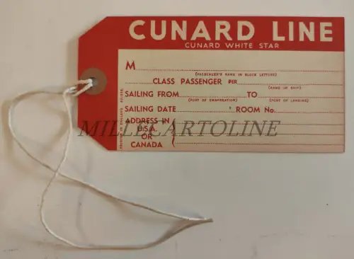 CUNARD LINE - Gepäckanhänger Dampfschiff