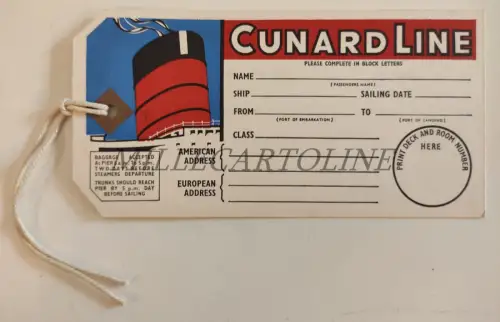 CUNARD LINE - Gepäckanhänger Dampfschiff