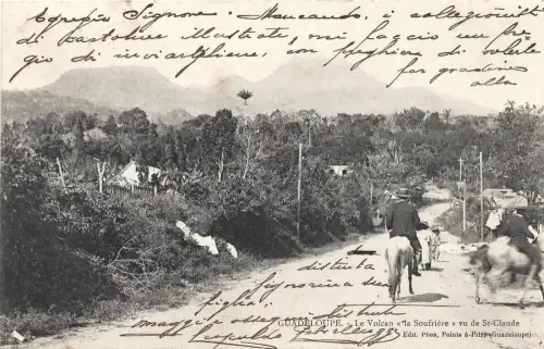 GUADELOUPE - Der Vulkan 'la Soufriere' 1904 Postkarte Ed.Phos Pointe a Pitre