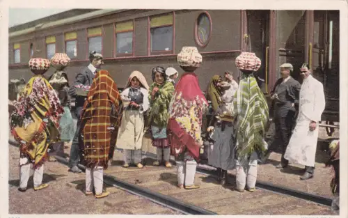 NEW MEXICO - Pueblo-Indianer verkaufen Keramik, Postkarte