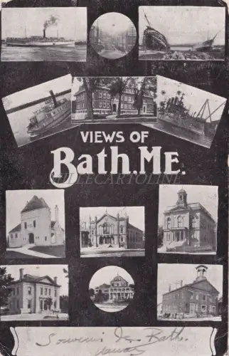 MAINE - Bad, Ansichten, Postkarte 1907