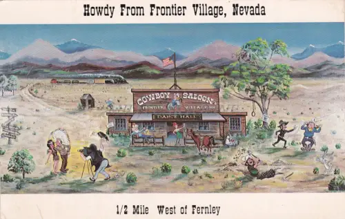 NEVADA - Howdy from Frontier Village, 1/2 Mile West of Fernley, Postkarte
