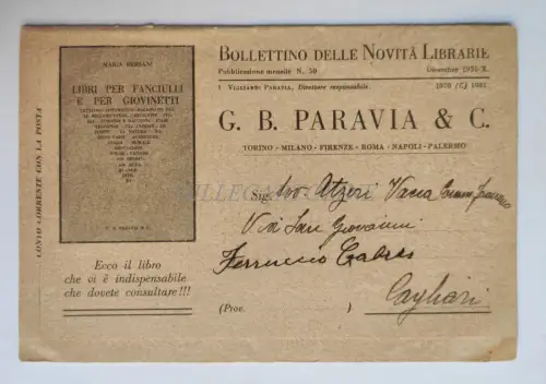 TURIN G.B. PARAVIA & C. - Bulletin delle Novità Librarie 1931 Maria Bersani