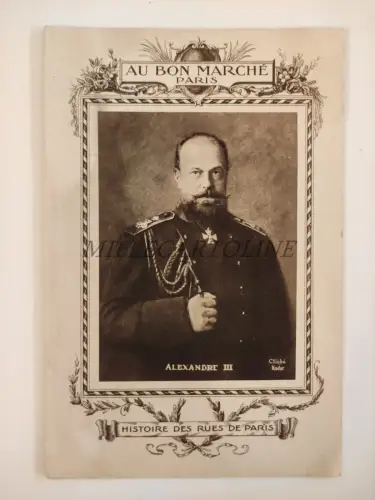 AU BON MARCH PARIS - Alexandre III, Werbebroschüre