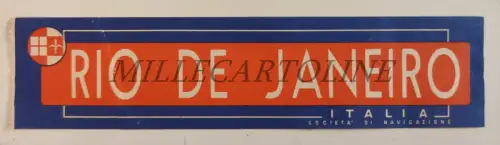 ITALIENISCHE NAVIGATIONSGESELLSCHAFT - Rio de Janeiro Label Steamship