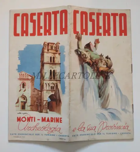 CASERTA - Touristen-Faltschaltung mit illustrierter Faltkarte