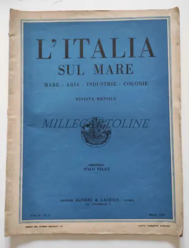 ITALIEN AM MEER - Meer Luft Industrie Kolonien, Italo Felici, Jahr II Nr. 3 1920